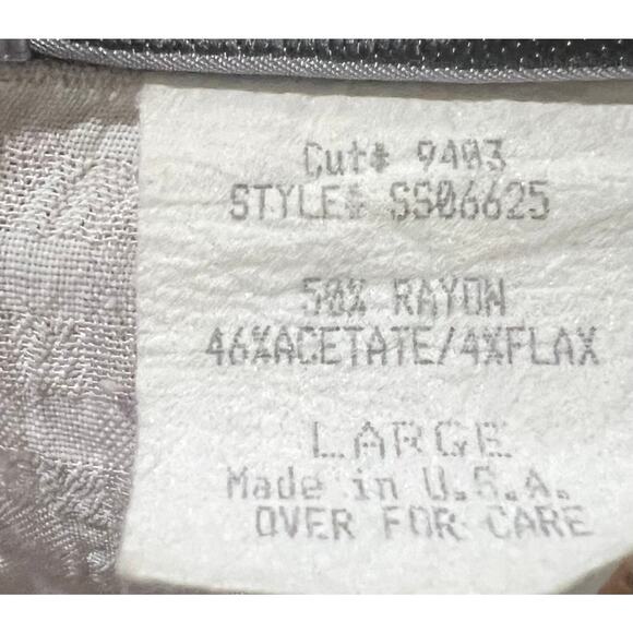 Saint Germain Paris Vintage Womens Sz L Button Up Top Beige Cream Check Pockets - Picture 9 of 9